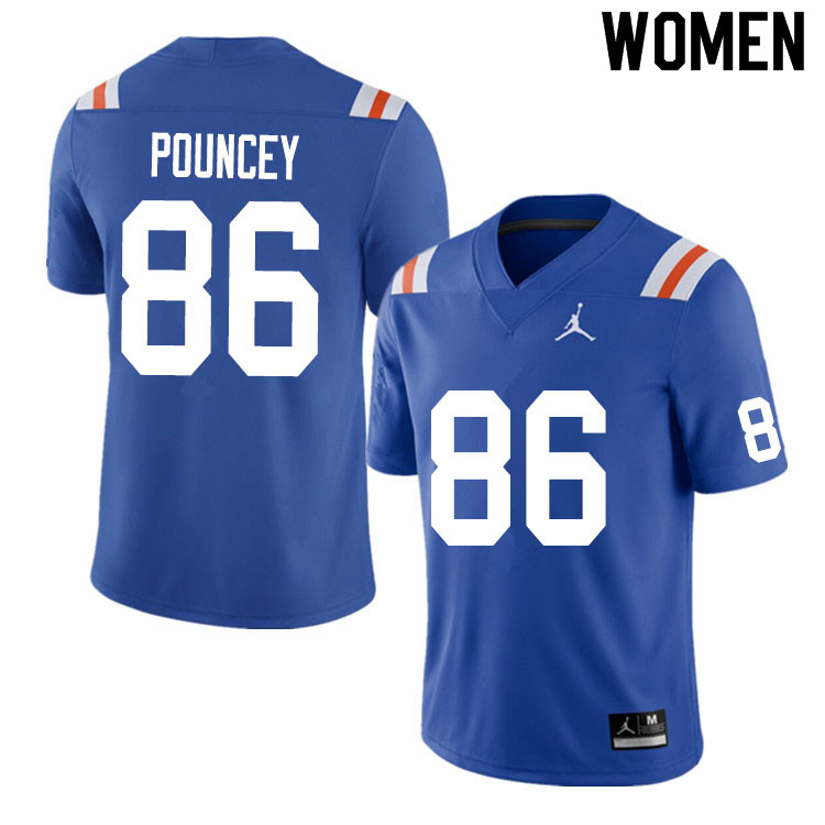 Women #86 Jordan Pouncey Florida Gators College Football Jerseys Sale-Throwback
